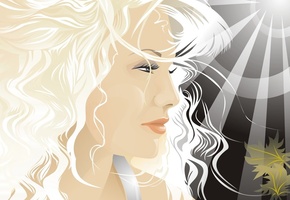 блондинка, взгляд, Вектор