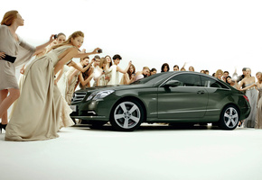 купе, девушки, Mercedes-bens, e-class
