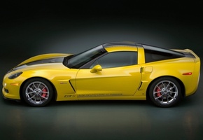 желтый, corvette gt1, Chevrolet