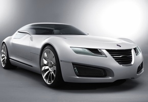 белый, Saab, aero-x, коецепт-кар