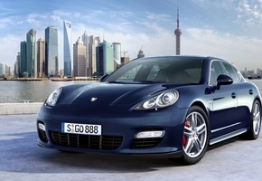 шанхай, синий, Porsche
