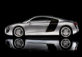 сбоку, отражение, Audi r8