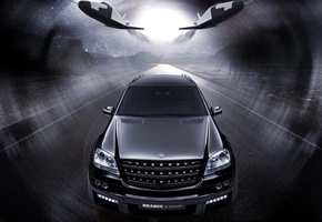Mercedes benz ml63, внедорожник, biturbo brabus, черный
