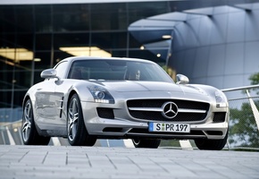 плитка, Mercedes amg sls63, серебристый, машина