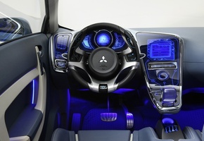 авто, салон, неон, Синий