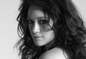 полуоборот, взгляд, красавица, лицо, Hilary duff, чб