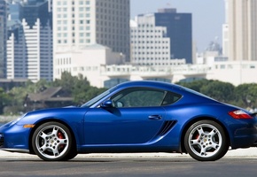 Porsche, синий, cayman