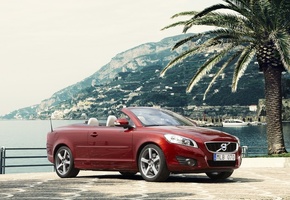 пальма, Volvo, город, море