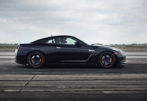 Nissan, gtr, на треке