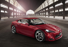 Toyota, ангар, красный, ft-86, concept