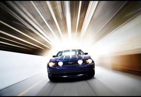синий, Ford mystang, авто