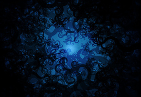 Узоры, завитушки, синий