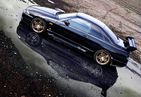 ниссан, gt-r, лужа, skyline, r33, литьё, Nissan