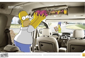 renault, Симпсоны, фастфуд, мардж, гомер, авто, реклама