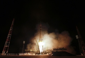 дым, Ракета, вышка, пуск, огонь, запуск, установка