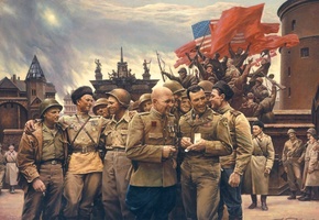 сша, победа, Война, флаги, солдаты, ссср