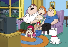 семья, гриффины, телевизор, family guy, Мультфильм