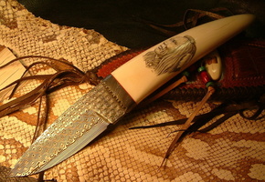 рукоять, лезвие, Нож, кость