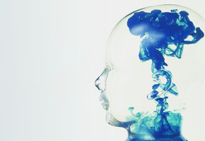 дым, стекло, Голова, синий