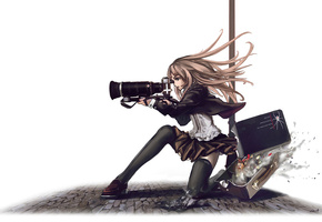 фотокамера, Tennouzu kagura, девушка, фотографирует, speed grapher