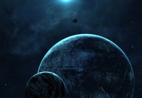 луны, свет, Планета, бесконечность, звезды