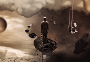 подсознание, лестница, сон, человек, Фантастика, fantasy