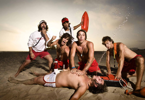 пляж, песок, мужчины, Парни