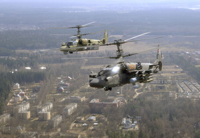 ввс, Ка-52, вертолёт, город, полёт