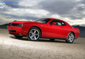 challenger, красный, Dodge, автомобиль