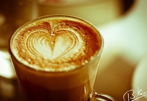 чашка, Кофе, сердце