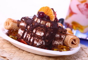 шоколад, десерт, апельсин, крем, Торт, еда, сладкое, cake