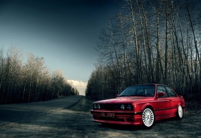 e30, , cars, машина, дорога, деревья, бмв, лес, асфальт, Bmw