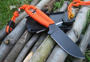 чёрный, клинок, шнур, ножны, оранжевый, Нож