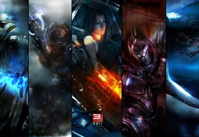 shepard, patrik olejniczak, thane, Mass effect 3, fan-art, garrus, miranda