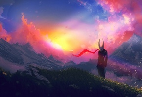 небо, hikaruga, Black joker, горы