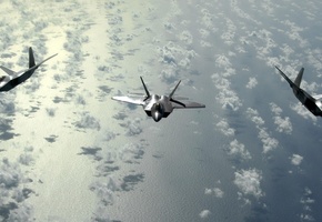 облака, Самолеты, вода