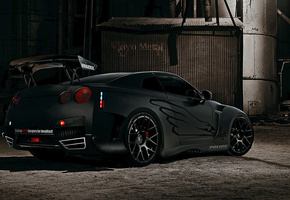 Gtr nissan, black, wallpaper