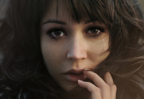 лицо, переживание, глаза, слеза, взгляд, Девушка