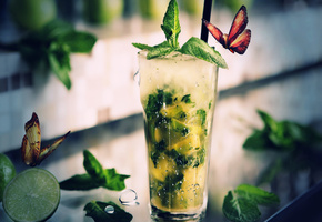 бабочка, Мохито, коктейль