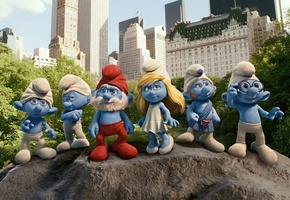 smurfs, человечки, Смурфы, смурфики, синие, мультяшки