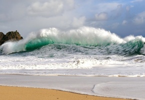волны, Морской пейзаж, песок, берег, море