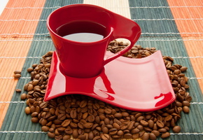 кофейные зёрна, кофе, напиток, Чашка