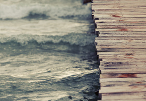 волны, мостик, вода, дорожка, Мост, ветер, помост, печаль