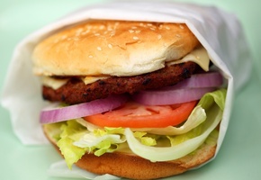 чизбургер, лук, томат, сыр, капуста, котлета, Макро