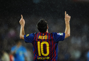 гол, Месси лионель, фк барселона, празднование, дождь
