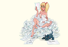 рисунки, милашка, dean yeagle, пёсик, Mandy