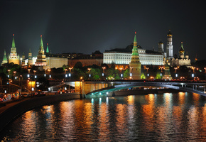 огни, ночь, Город, москва