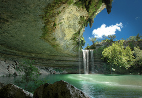 подземное озеро, Hamilton pool preserve, гамильтон пул, техас