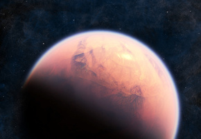 Космос, красная, атмосфера, звезды, планета, туманность