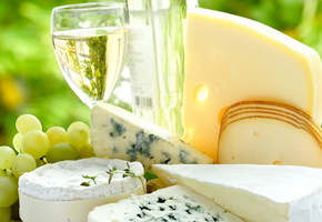 виноград, сыры, Вино